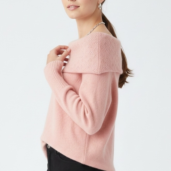 ANN Taylor LOFT Wool /Cashmere/Angora Off-shoulder  Sweater S - Picture 9 of 10